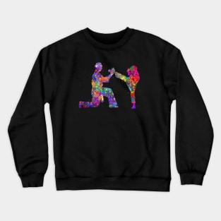 Taekwondo training watercolor art Crewneck Sweatshirt